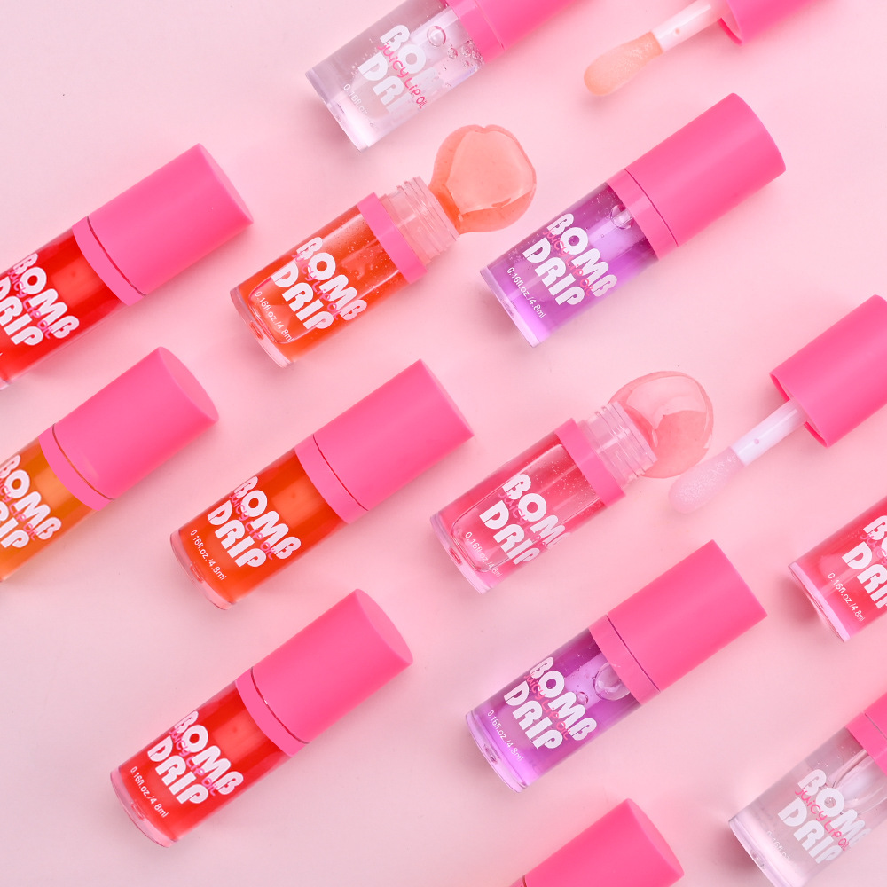 Cross-border e-commerce logo-free hydrating lip oil, light-toned liquid lip gloss, large brush lip oil, lip care undefined