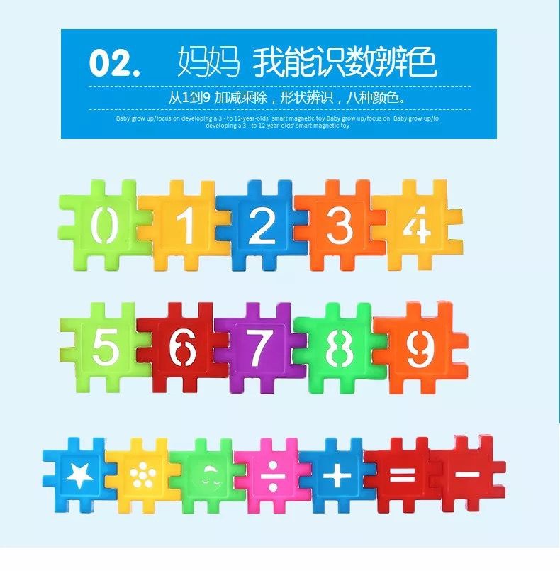 Children's Digital Building Blocks Early Education Toys Large Blocks Plastic