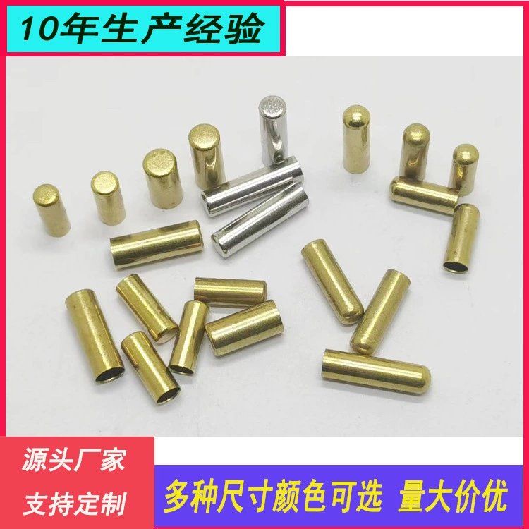 Медная трубка с плоской головкой, круглая головка, износостойкая головка для шнурков, металлическая текстура, зажим для веревки, хвостовой зажим, пивная насадка, веревочная головка, прочная веревочная головка