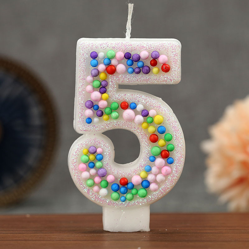 Velas de cumpleaños numéricas 0-9 con diseño de bolas, para Temu, Amazon, AliExpress – Mayorista de Yiwu