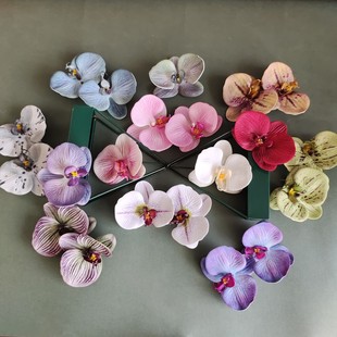 Simulation flower silicone cotton 3D Phalaenopsis flower head Xiaohongshu.com red wedding gift decorative gift fake flower wholesale
