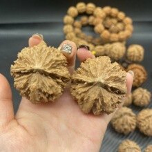 秦岭野生文玩核桃小众核桃32*30mm鬼脸核桃元宝灯笼 麒麟灯笼菊花