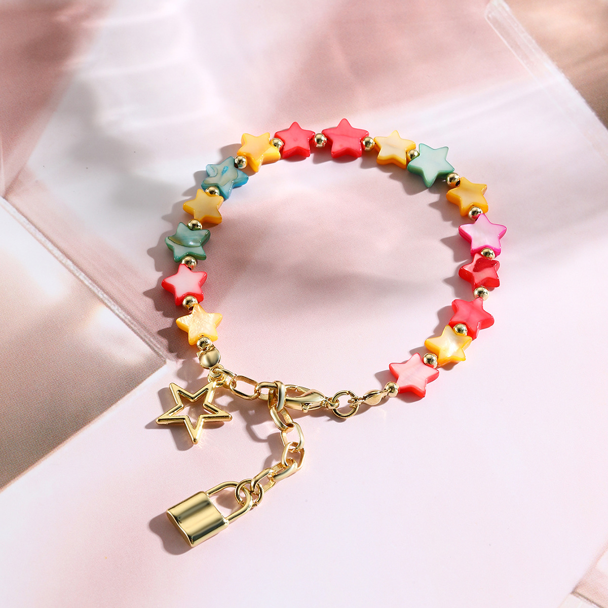 Shell Beaded Bracelet Colourful Seaside Summer Jewellery_voghion.com