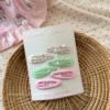 【7】Pink and green polka dot bb clip