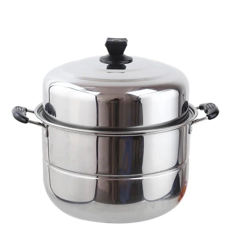 [Yihua Kitchen Products] ステンレス製二層蒸し器家庭用大型スープポット蒸しパン蒸し魚鍋電磁調理器ユニバーサル|undefined