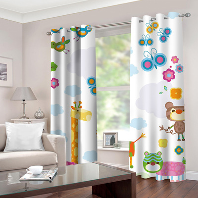 DIY Children&#39;s Room Cartoon curtain One piece On behalf of Cross border Foreign trade Availability Consignment Simplicity thickening shading