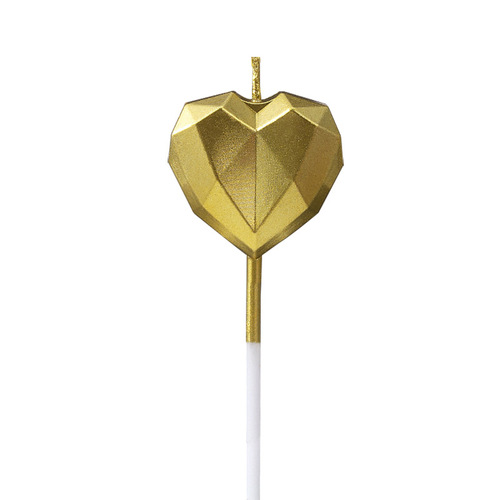 PVC boxed love star birthday cake candle decoration creative romantic love diamond gold-plated heart-shaped candle