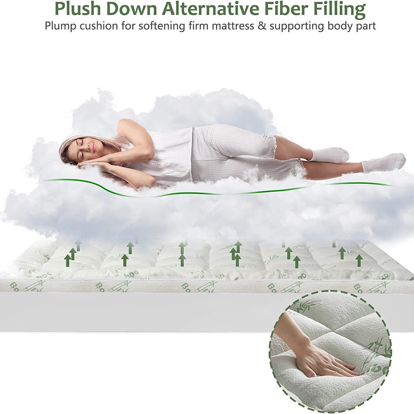 Amazon Wish bambú Jacquard aire capa espesa Simmons colchón cubierta personalizada para el hogar adulto