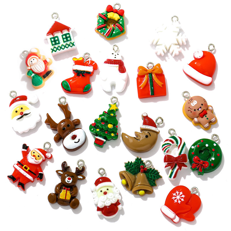 新しい樹脂クリスマスシリーズサンタクロースクリスマスツリー diy ジュエリーアクセサリー新年アクセサリー W230|undefined