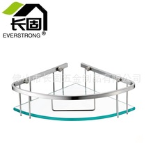 带边框围栏卫生间转角架304不锈钢玻璃置物架三角平台黑色镜砂光