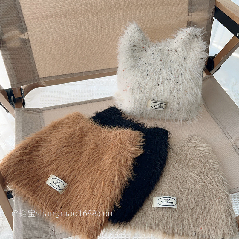 韓国のカラーポイントの布の標識の子供の毛の猫の耳のファッションの帽子の秋冬の赤ちゃんの保温の冷たい帽子のニットの帽子の潮|undefined