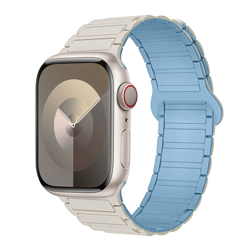 Подходит для Apple Watch1-11 поколения/Ultra3/SE3 второго поколения три бусины силиконовый магнитный ремешок