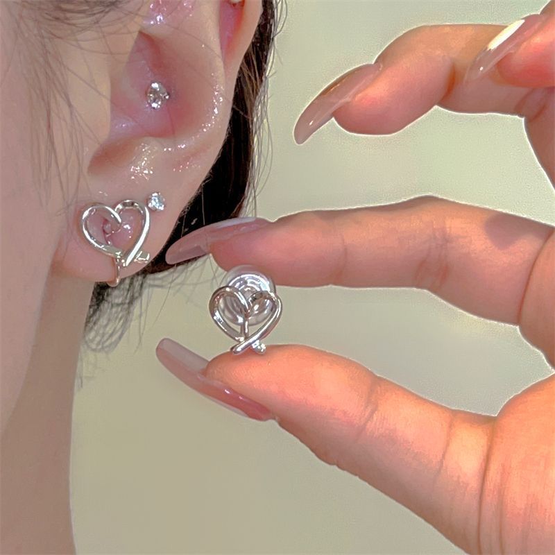 Cinta Estética Clip para la oreja Mujer Circon Ballet Bowknot Sin orejas Pinza para la oreja para el nicho femenino Pendientes para estudiantes mayores Mujer