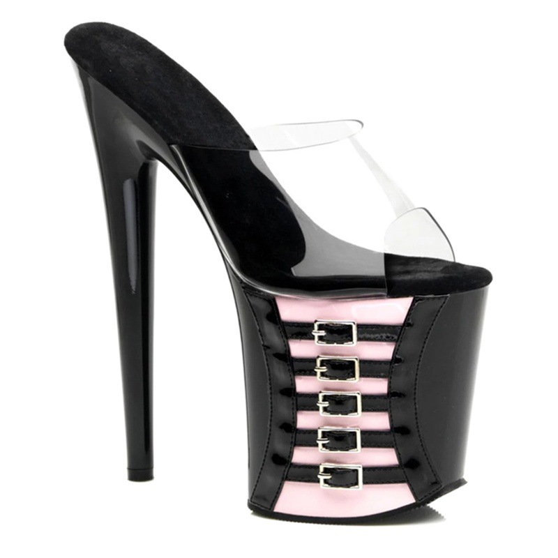 Sandalias de mujer 2021 verano nueva plataforma de tacón alto zapatos de tacón de aguja estilo de hadas falda de todo fósforo súper tacón alto 23CM