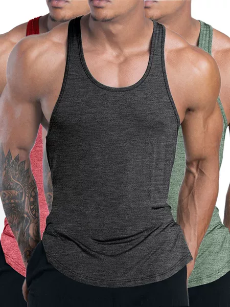 Cross-border European code men's sports fitness vest I-shaped vest running basketball quick-drying vest
