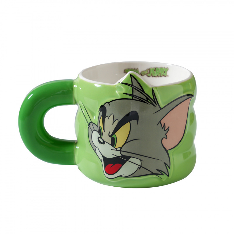 Gato y ratón de dibujos animados copas de agua caseras cumpleaños auténticas autorizadas acompañantes regalo de dibujos animados tazas de cerámica
