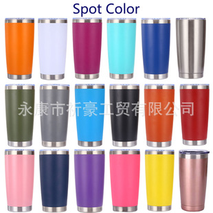 Cross-Border Double-Layer 20oz Car Cup 304 Stainless Steel Rainbow Paint Car Ice Cup Water Cup Thermos Cup with Lid