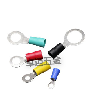 Round copper nose cold pressed pre-insulated terminal block RV1.25-5.5 brass copper 0.5-0.8 thick