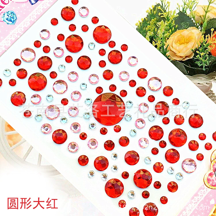 Crystal Patch Acrylic Gem Stickers, Plum Blossom & Heart Designs, 18 × 8.5 cm