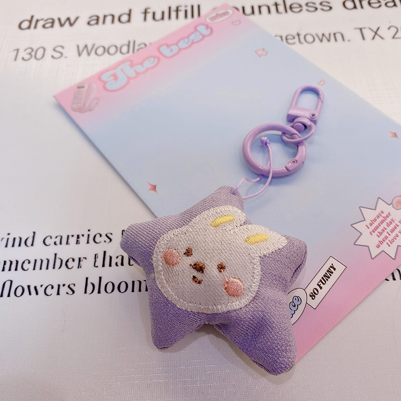 HD843A025 tela de otoño púrpura relleno de algodón muñeca llavero colgante bolso colgante de teléfono móvil