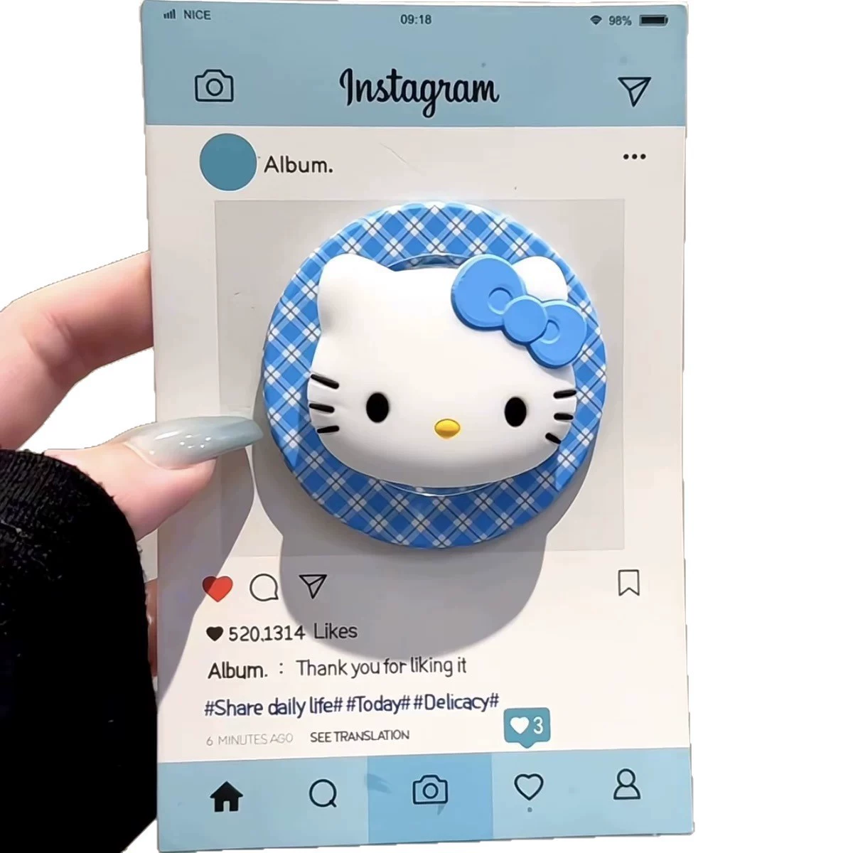 Новый клетчатый трехмерный аватар котенка, подходящий для магнитного крепления MagSafe, суперадсорбционная выдвижная подушка безопасности