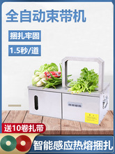 全自动opp小型束带机超市蔬菜捆扎机带热熔打打包机捆扎束绑商用