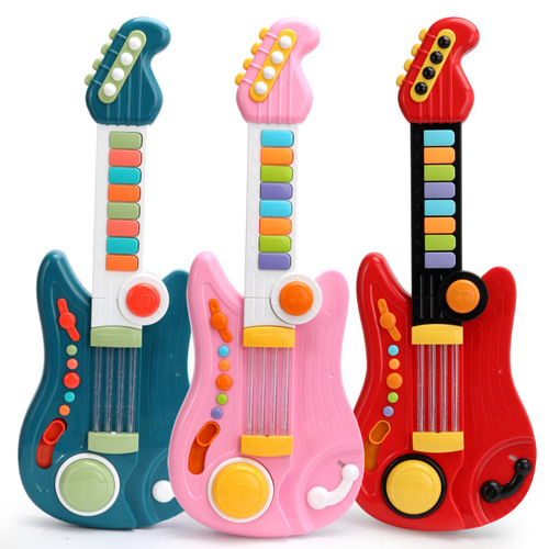 Children's Guitar Electronic Keyboard Toy Baby Enlightenment Portable Folding Small Guitar Simulation Instrument Ukulele Gift