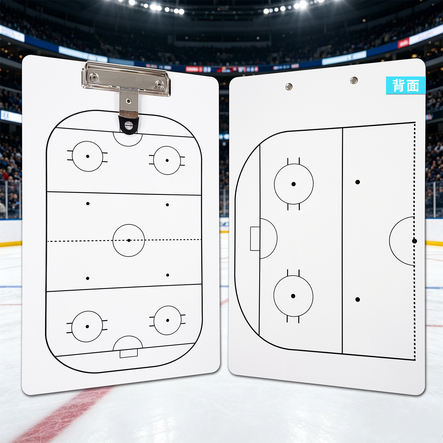 PVC double-sided ice hockey tactical board, ice hockey coach supplies with pen, PVC clipboard tactical board, teaching board