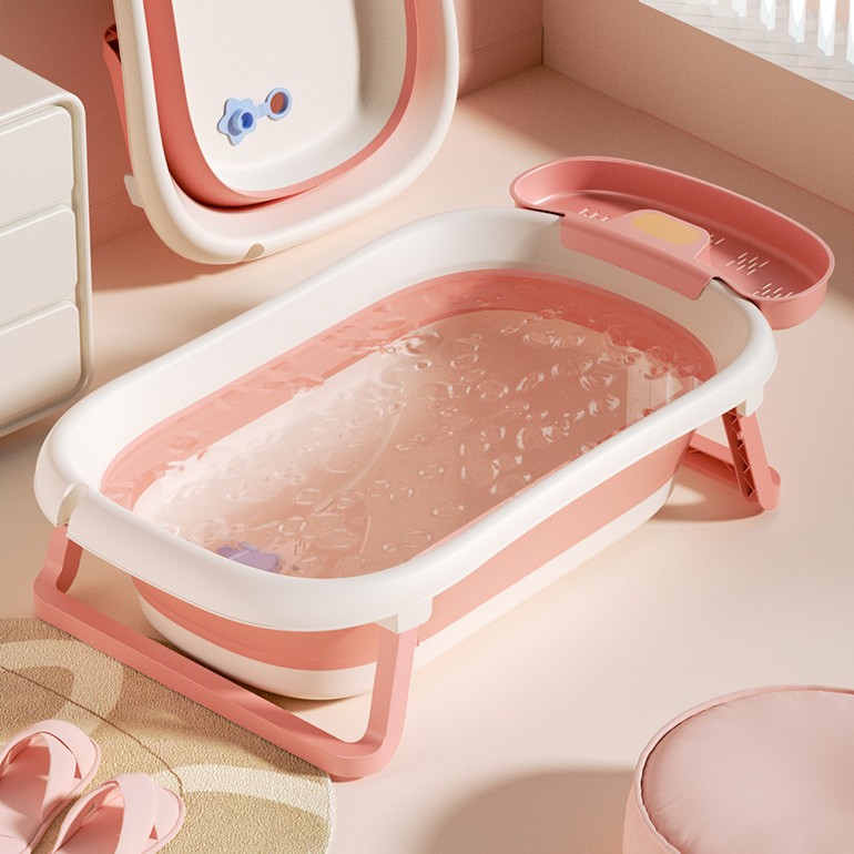 Bañera de bebé plegable bebé sentado y acostado gran cubo de baño niños hogar recién nacido suministros para niños
