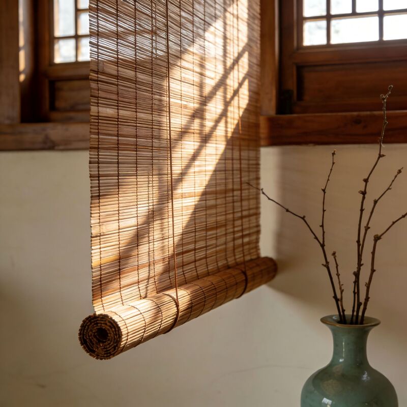 Balcony Partition Blackout Curtain, Outdoor Adjustable Sunshade Bamboo Curtain, Tea Room Ventilation and Rest Bamboo Curtain, Chinese Style Bamboo Curtain