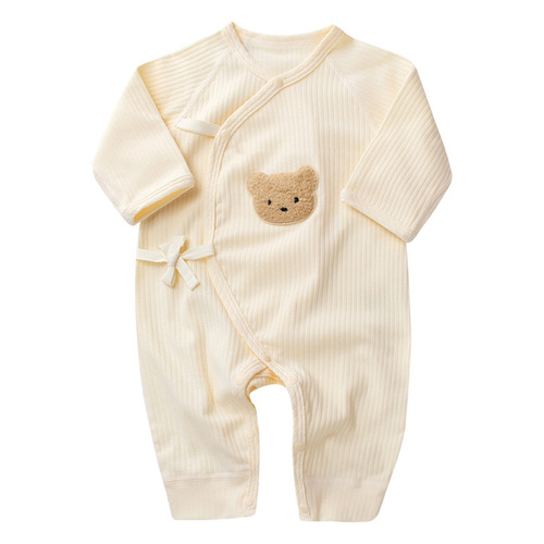 Newborn Bodysuit without Bone Pits, Striped Clothes for Babies, Autumn Outfits for Boys and Girls, Hairy Tops, Underwear and Sleeping Clothes