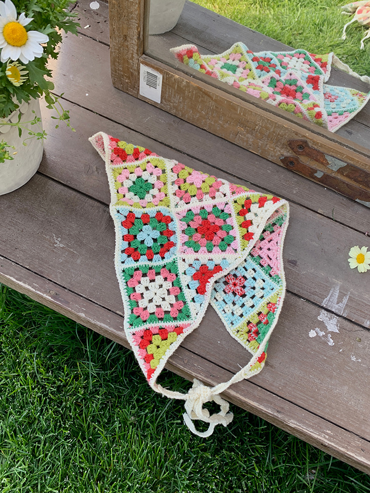 Dopamina transfronteriza Daisy toallas triangulares de punto caliente viaje dulce encantador pañuelo de estilo mujer