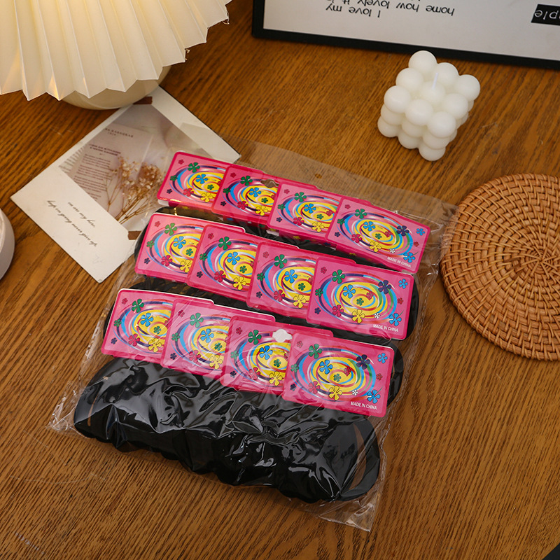 Ventas transfronterizas directas coreanas de alta elasticidad de color sólido no dañan la cuerda de cabello 72 bolsas de tarjeta de clavos sin costuras anillo de toalla anillo de cabello