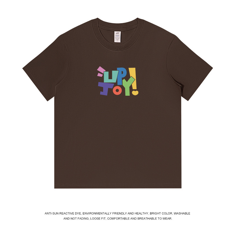 トレンドブランドの万能カラープリント半袖Tシャツ、夏のファッショナブルな個性的なカジュアル通勤トップス、男女兼用、インスタ映え、卸売|undefined