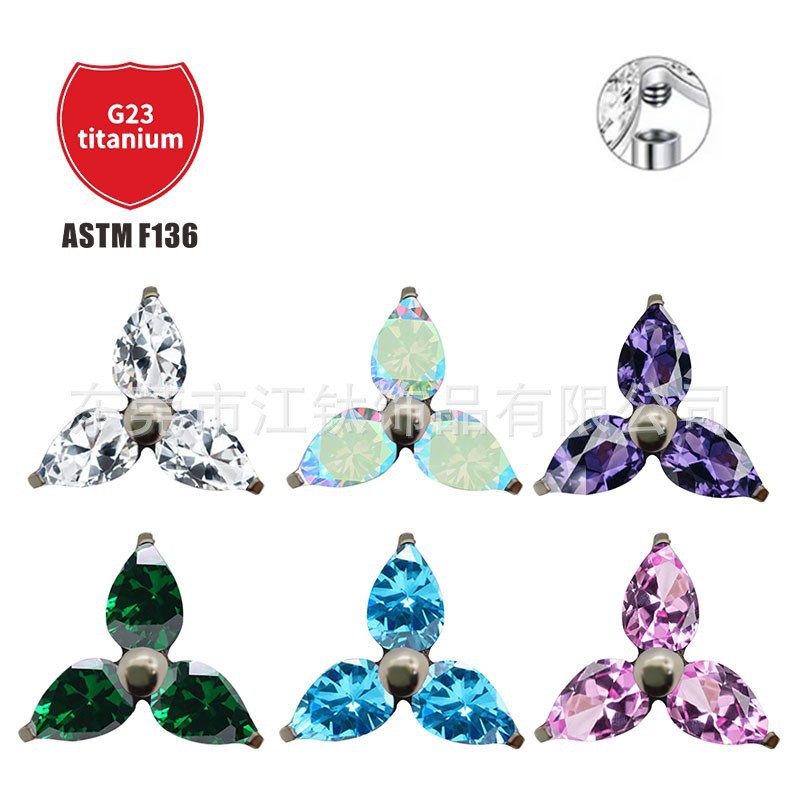 Pointed titanium steel lip stud product view