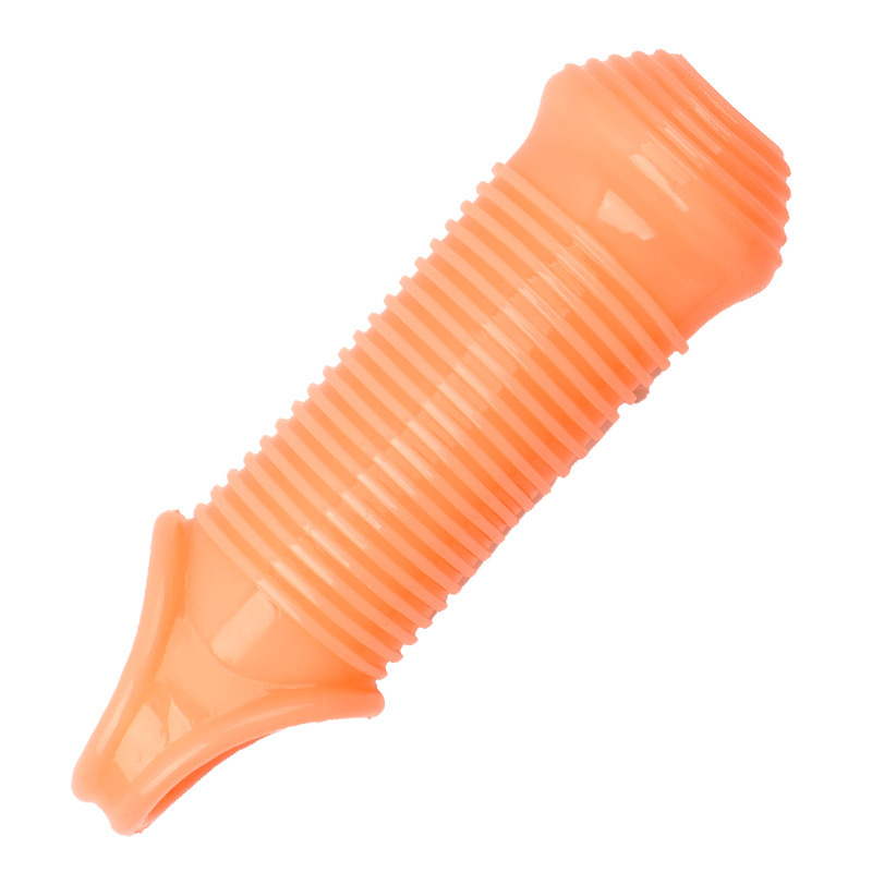Mushroom Glans Sleeve Condom for Men, TPE Semen Locking Foreskin Cover, Flesh Tone — detail image 2