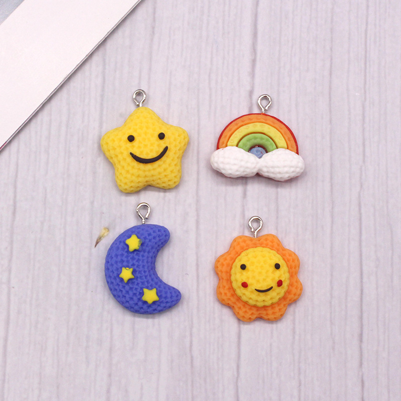 10 PCS/Package Plastic Resin Sun Star Moon Pendant display picture 8