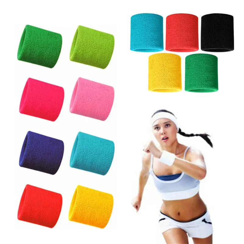 针织运动护腕 棉吸汗透气材料 男女跑步擦汗腕带双层保暖健身护具