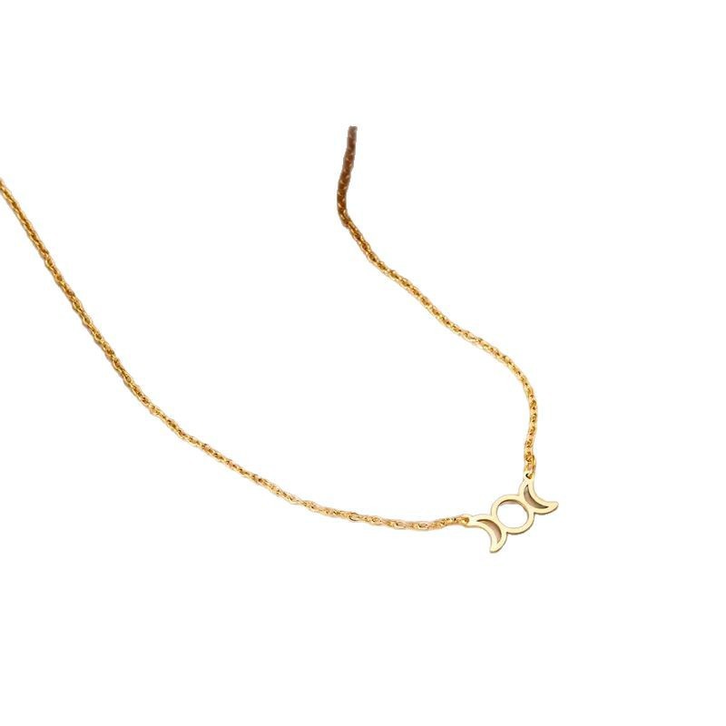 Long Necklace Moon Constellation Stainless Steel Pendant For Women_voghion.com