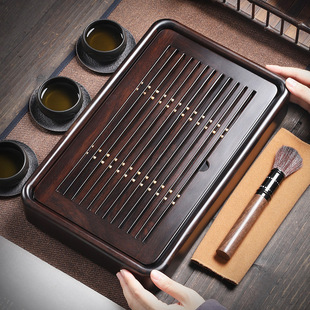 Household Ebony Solid Wood Tea Tray Tea Table Tea Sea Simple Office Water Storage Small Tea Table Water Cup Tray