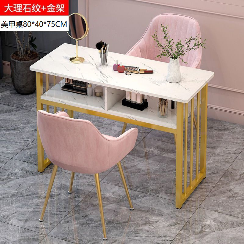 网红美甲桌经济型美甲店桌子椅子套装日式轻奢双人美甲台外贸批发|undefined