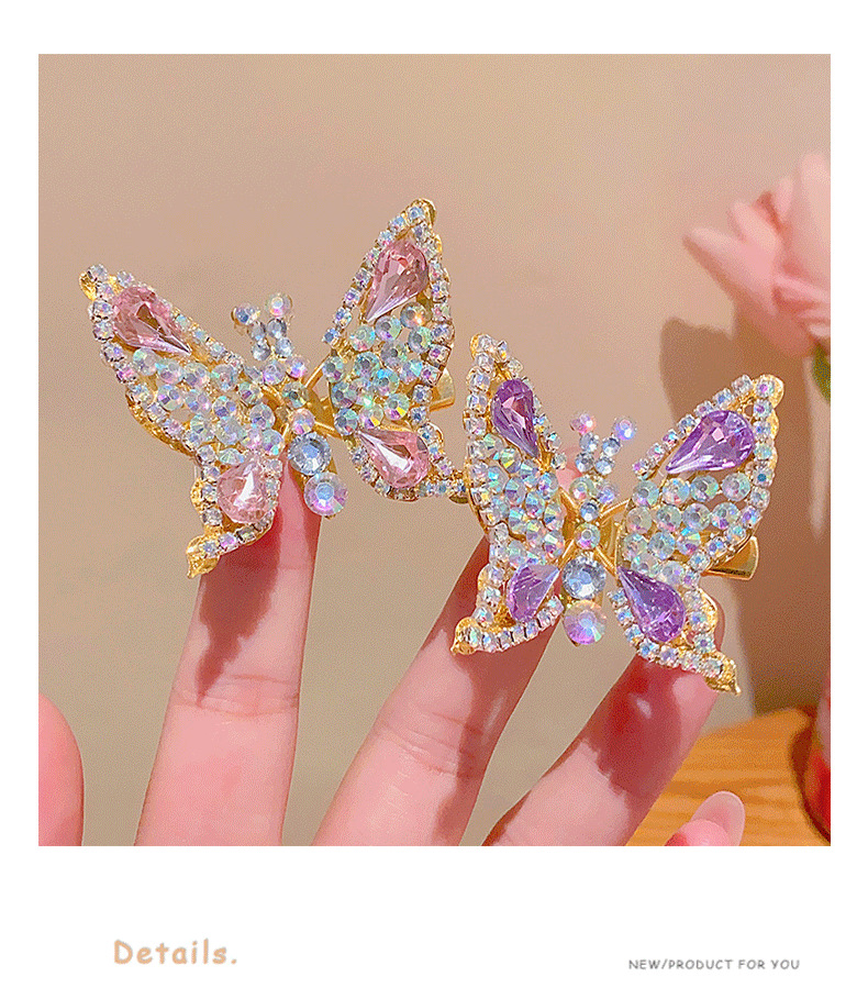 Women's Cute Sweet Butterfly Alloy Inlay Rhinestones Hair Clip display picture 2