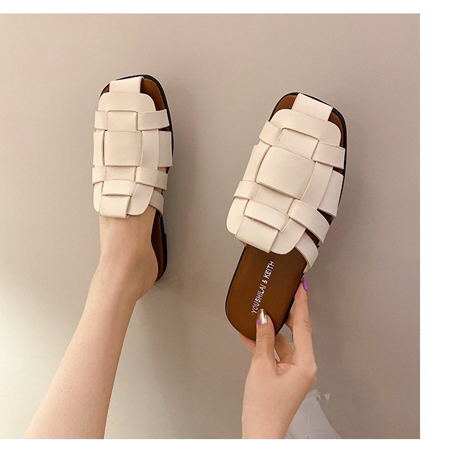 Woven summer women's slippers