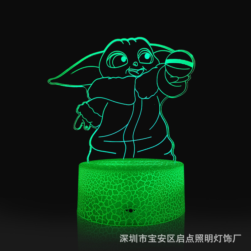 Cross-border supply 3D night light Star Wars little yoda yoda creative touch colorful LED gift 3d table lamp Cross-border supply 3D night light Star Wars little yoda yoda creative touch colorful LED gift 3d table lamp
