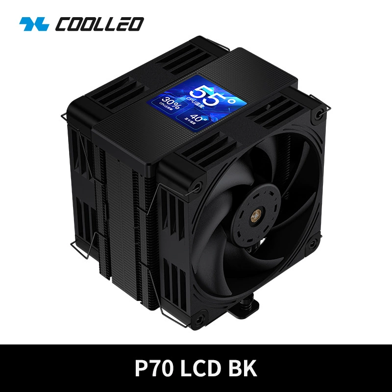 Курьо P70 LCD семь медных труб полностью чёрный индивидуальный IPS-экран двойной вентилятор настольное охлаждение CPU