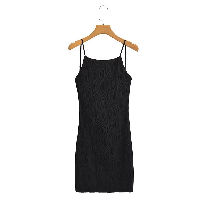 Women's Strap Dress Sexy Lettuce Trim Sleeveless Solid Color Above Knee Party Street display picture 4