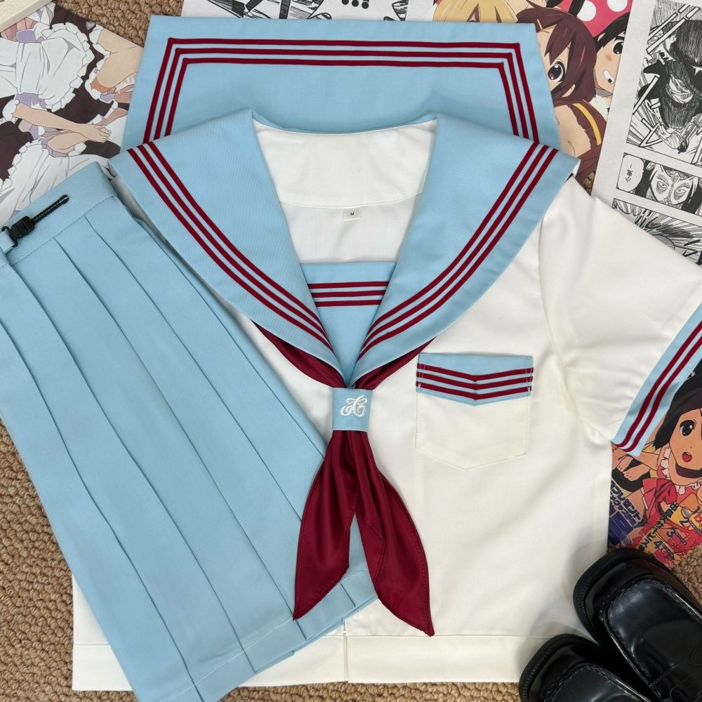 Spot Wholesale Jk Uniform Original Genuine Basic Sailor Uniform School Uniform Preppy Style Female Student Class Uniform Suit