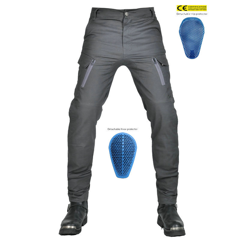 VOLERO motocicleta Four Seasons pantalones de ciclismo resistentes a las caídas pantalones transpirables de cintura alta overoles de motocicleta retro gris pantalones resistentes a las caídas