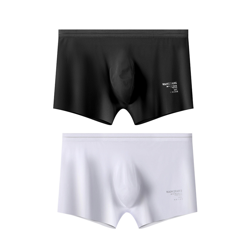 Nueva ropa interior de seda de hielo para hombres desnudos cintura baja ropa interior de secado rápido para hombres bolsa convexa de U ropa interior transpirable para hombres al por mayor