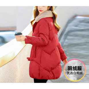 plus size middle-aged mother foreign style down jacket women not long not short 2024 winter new fashion small coat